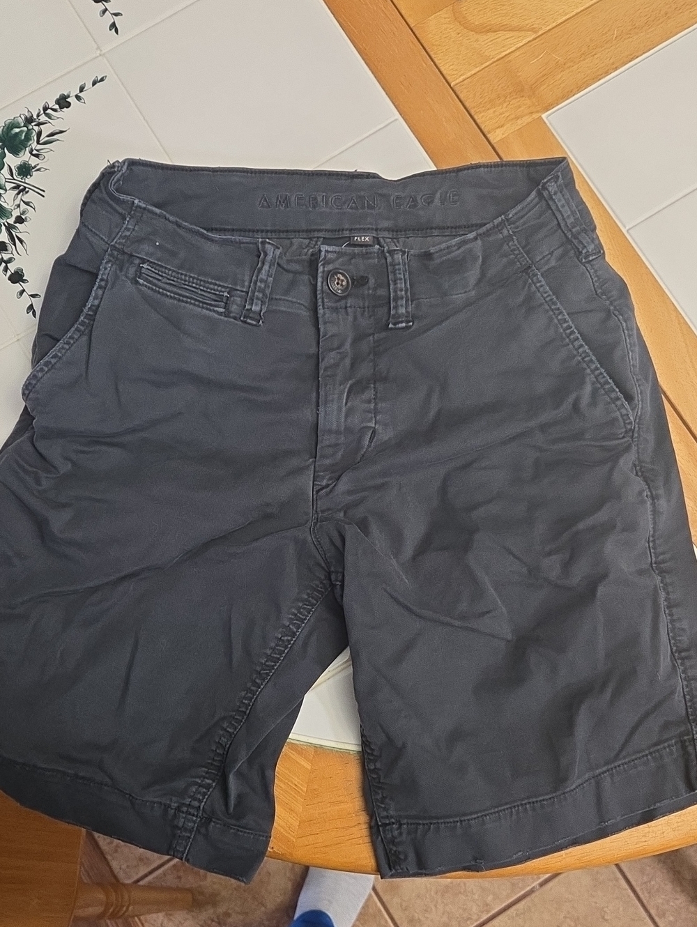 American Eagle Outfitters Men’s Black Flat Front Shorts